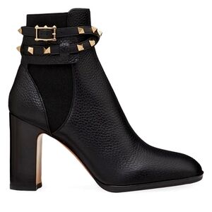 Valentino Black Studded Ankle Boots